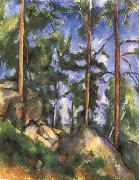 Paul Cezanne pine trees and rock oil painting on canvas